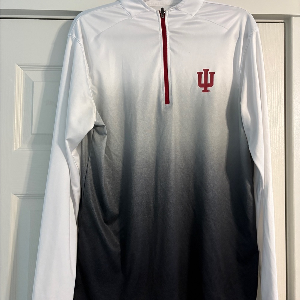 White and Black Gradient Quarter-Zip Pullover